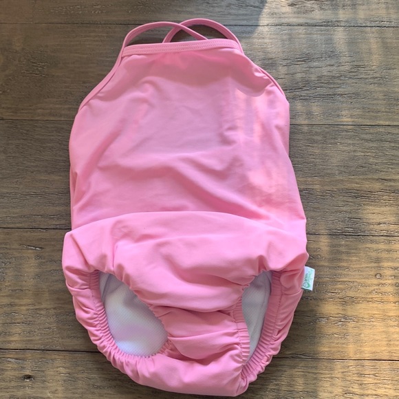 green sprouts Swim Light Pink Baby One Piece Swimsuit With Built In